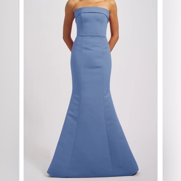 AMSALE Elegant Blue Strapless Dress - Picture 1 of 15